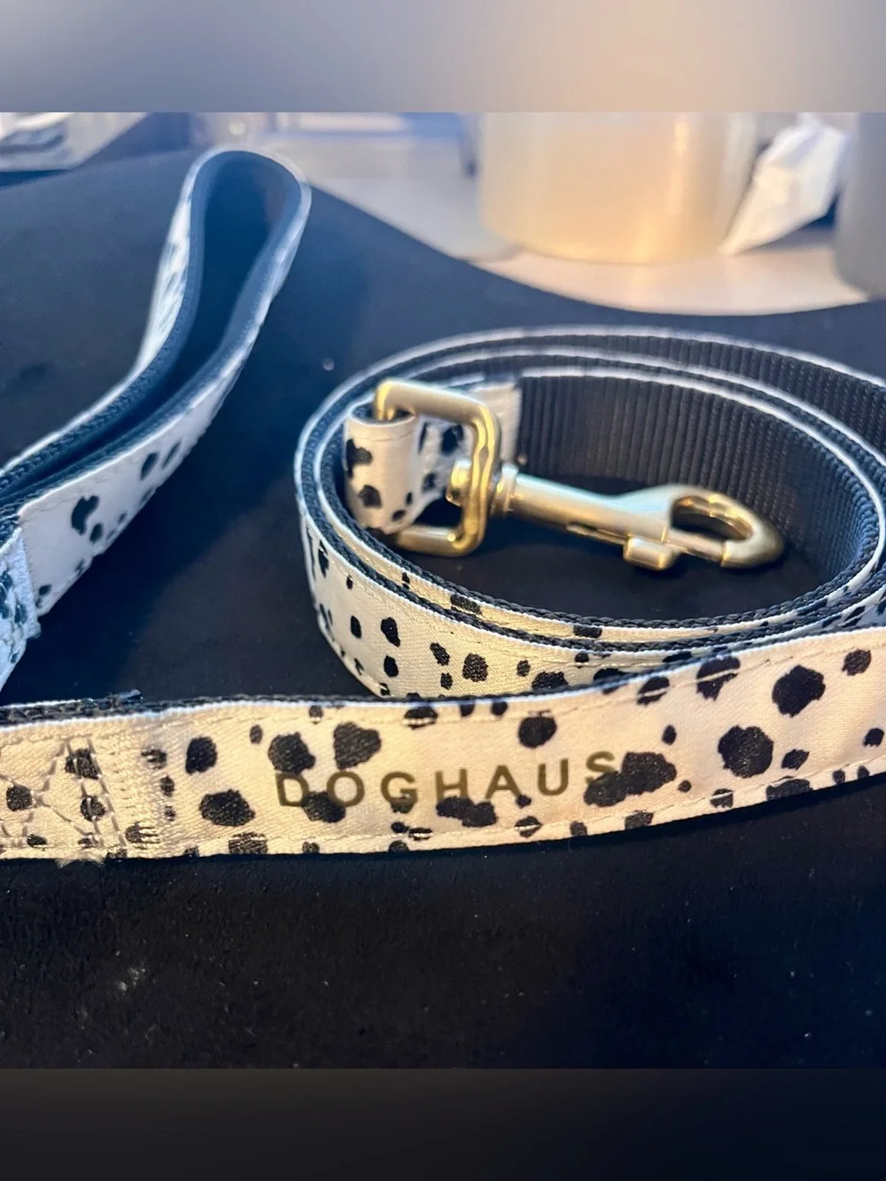 DOGHAUS Dalmatian Spot Print Heavy Duty Dog Leash Size: Medium